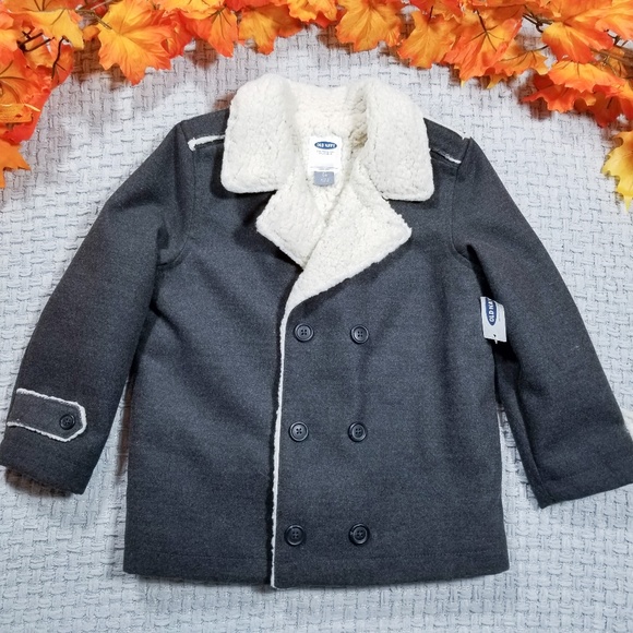 Old Navy Other - Old Navy gray sherpa lined Fall/Winter peacoat